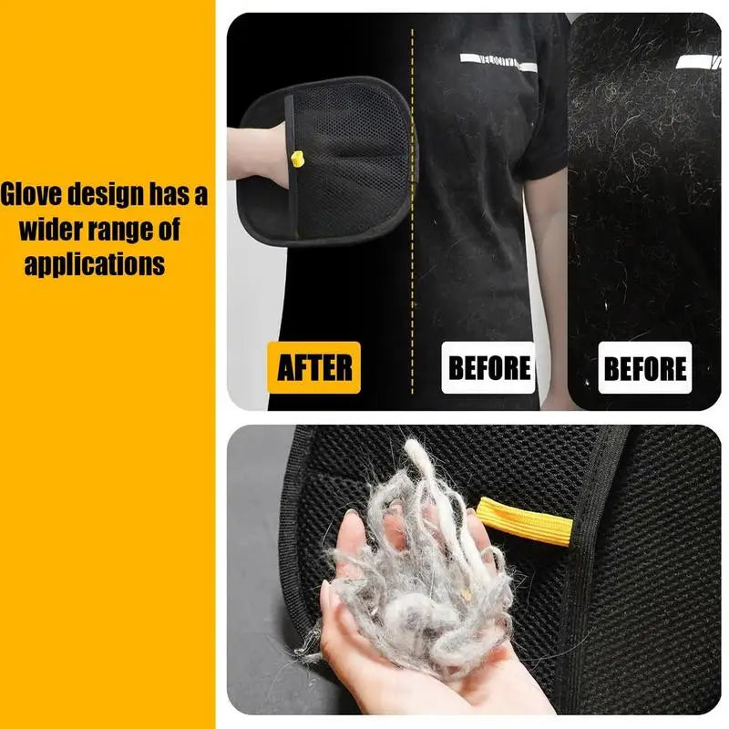 Pet Grooming Gloves Double Sided Pet Brush Gloves Static Dedusting Brush Pet Hair Remover Brush for Small Medium and Large Pets